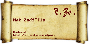 Nak Zsófia névjegykártya